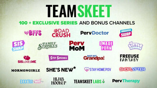 TeamSkeet - hatalmas cickós méretes popós nők orgiája