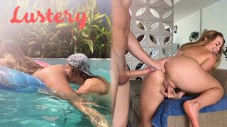 Buxom világos szőke amateur popókáját kúrják úszás után