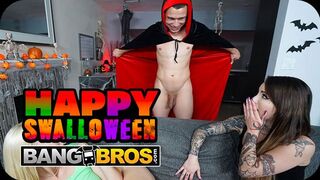 Bang Bros Network bemutatja: Vad Halloween szexparti kettő csábos csajjal