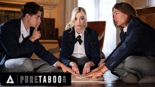 Zsenge Világos Szőke Kettő Behatolással és Beleélvezéssel a Pure Taboo Legvadabb Családi Videójában